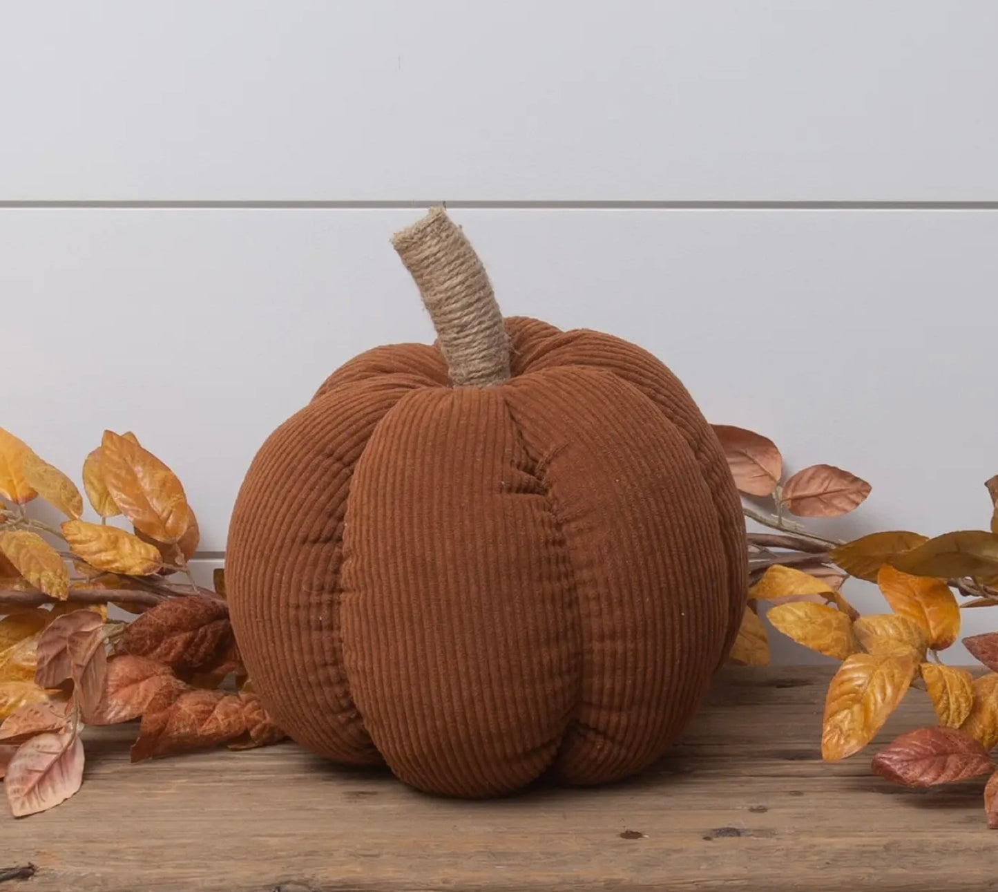 Pumpkin Rust Corduroy with Jute Stem large
