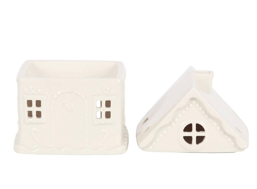 White Christmas Gingerbread House Oil Burner and Wax melt