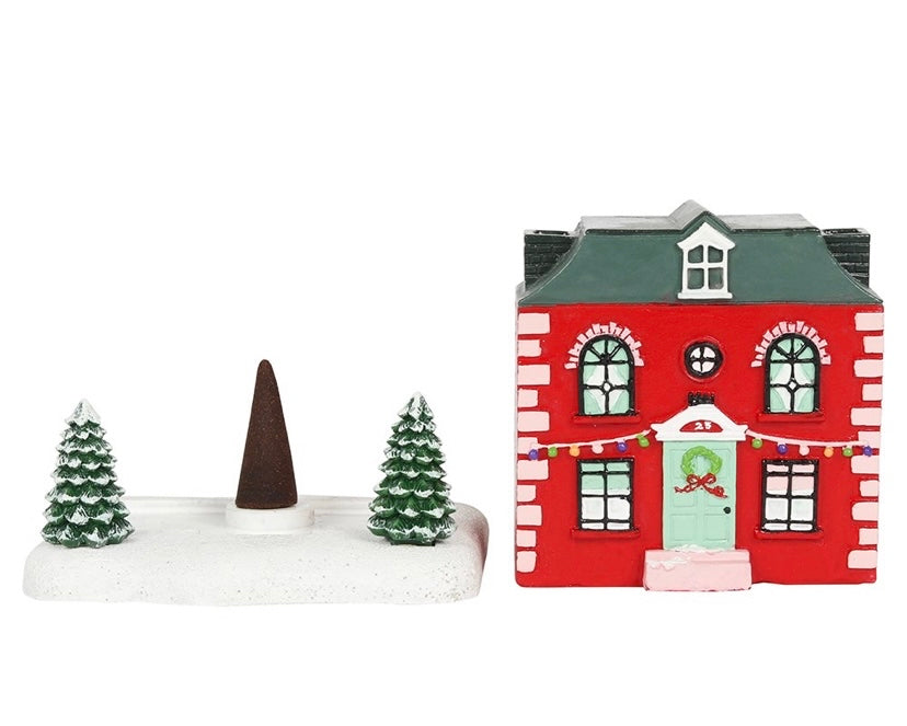 Christmas House Incense Burner Set