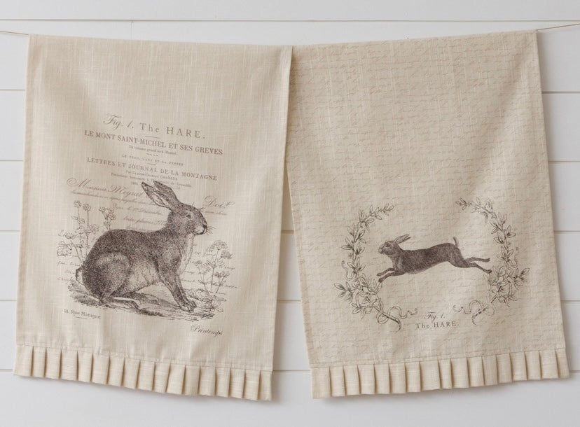 Hare Tea Towel set