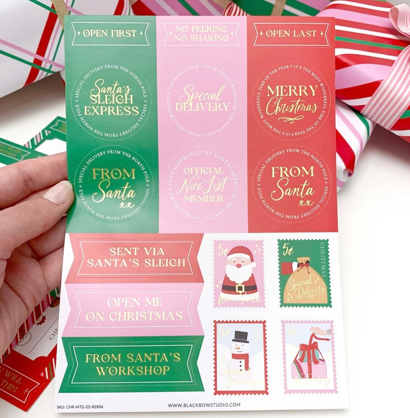 Christmas Stickers x3 sheets