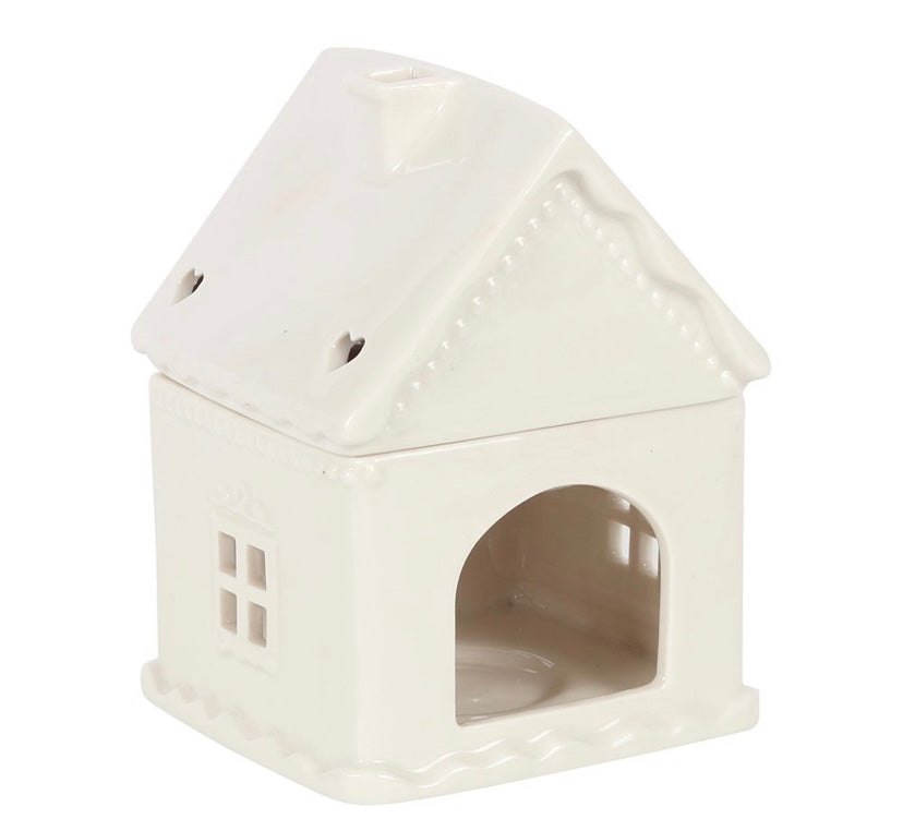 White Christmas Gingerbread House Oil Burner and Wax melt