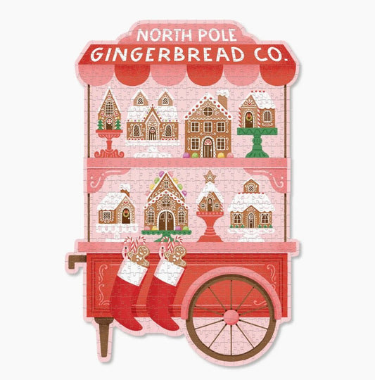 North Pole Gingerbread Co Shaped Christmas Puzzle