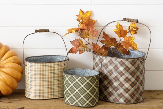 Fall Pumpkin Buckets Set of 3