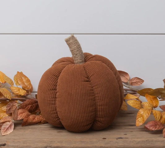 Pumpkin Rust Corduroy with Jute Stem large