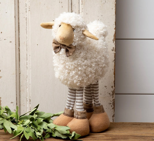 Sheep Tan Striped Legs and Flannel Bow tie