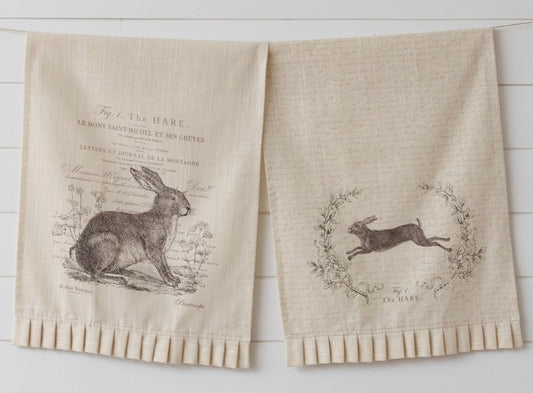 Hare Tea Towel set