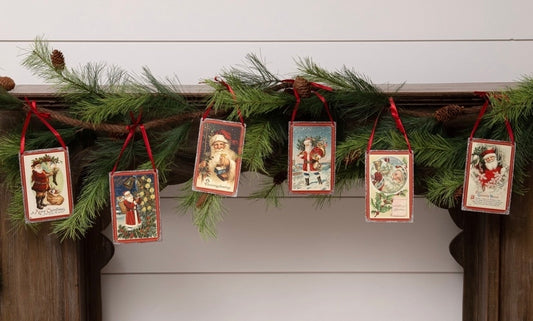 Vintage Santa’s Postcard Ornaments