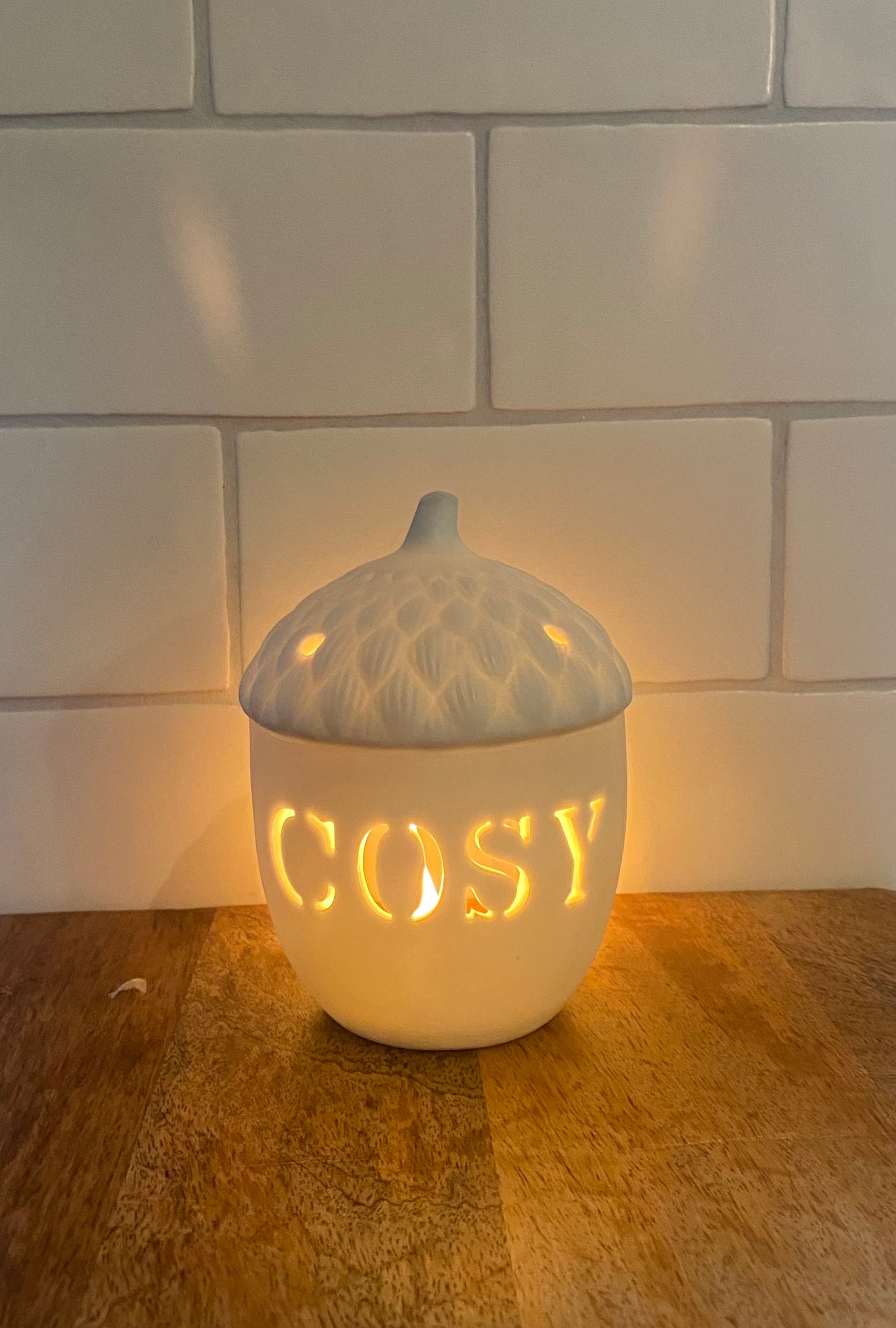 Cosy pumpkin Autumn Acorn Tealight Candle Holder